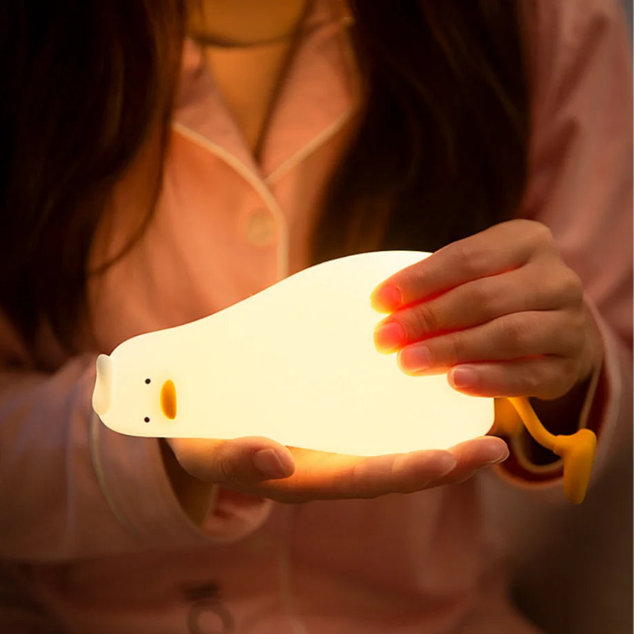 Lampe Enfant LED Canard en Silicone – Rechargeable et Douce !