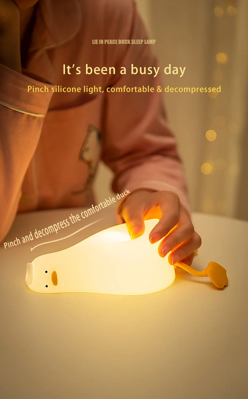 Lampe Enfant LED Canard en Silicone – Rechargeable et Douce !