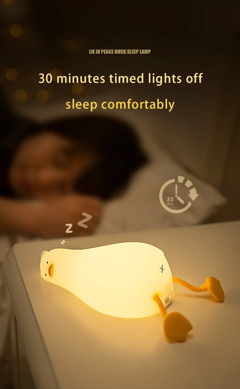 Lampe Enfant LED Canard en Silicone – Rechargeable et Douce !