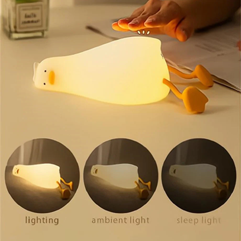 Lampe Enfant LED Canard en Silicone – Rechargeable et Douce !