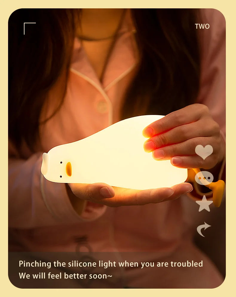 Lampe Enfant LED Canard en Silicone – Rechargeable et Douce !