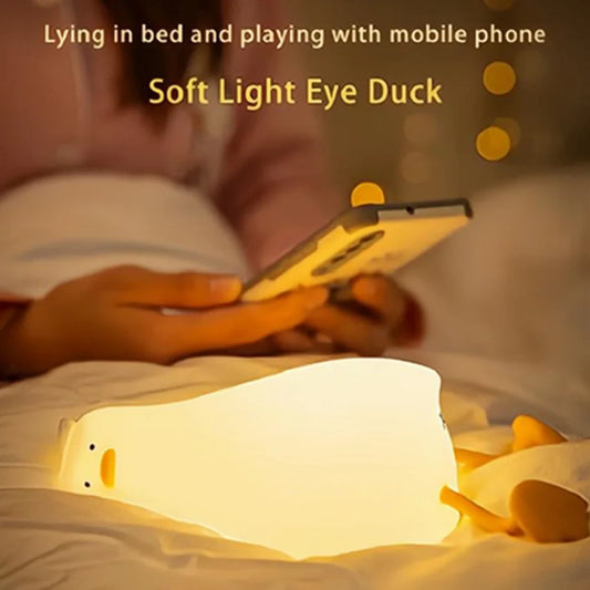 Lampe Enfant LED Canard en Silicone – Rechargeable et Douce !