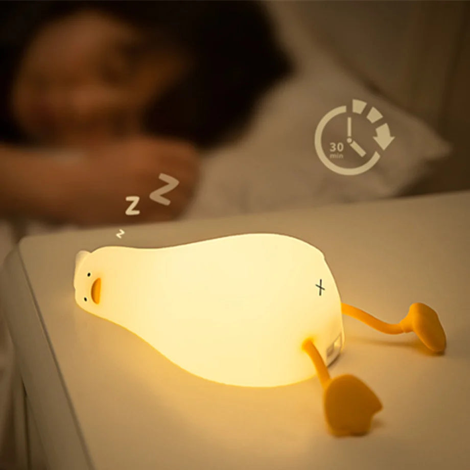 Lampe Enfant LED Canard en Silicone – Rechargeable et Douce !