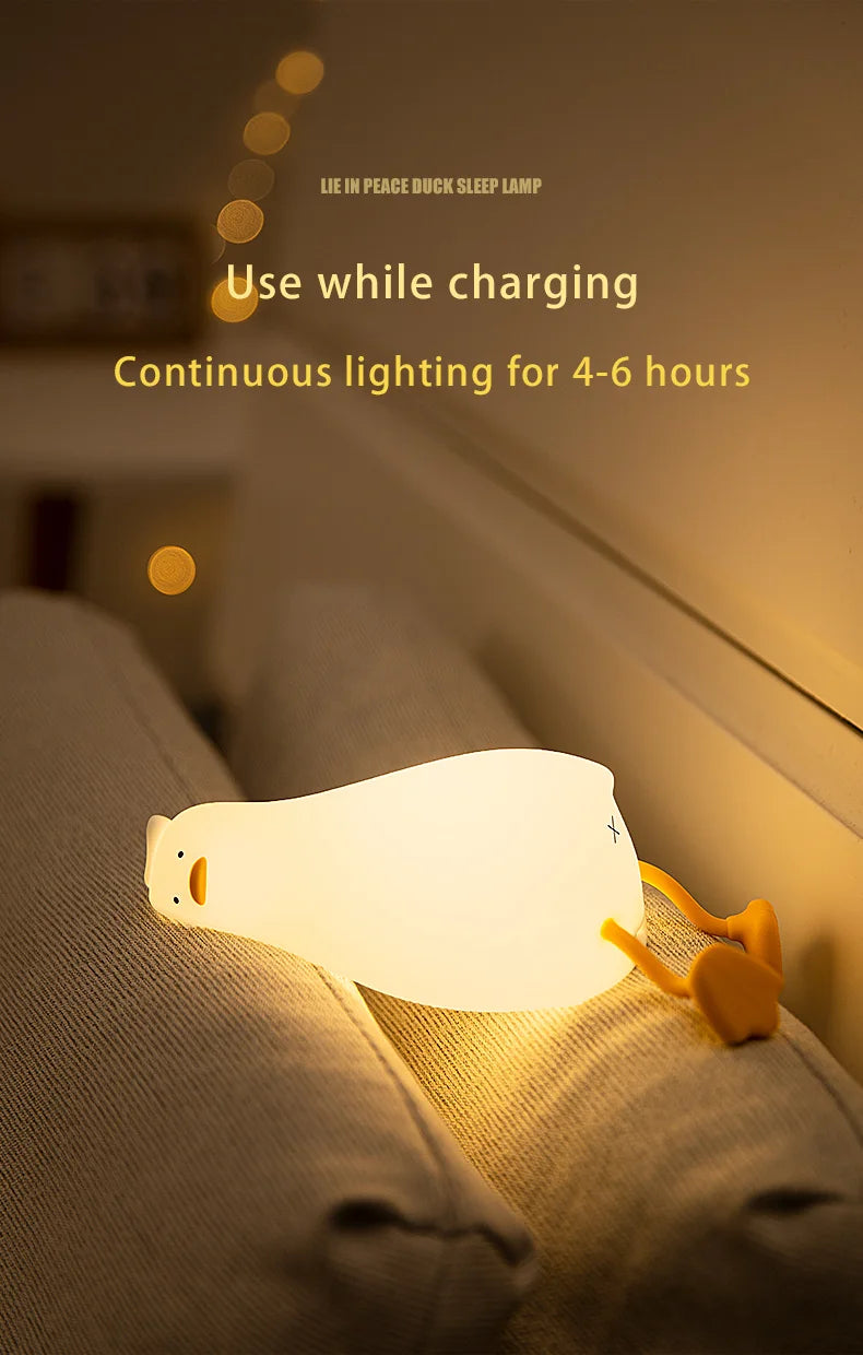 Lampe Enfant LED Canard en Silicone – Rechargeable et Douce !