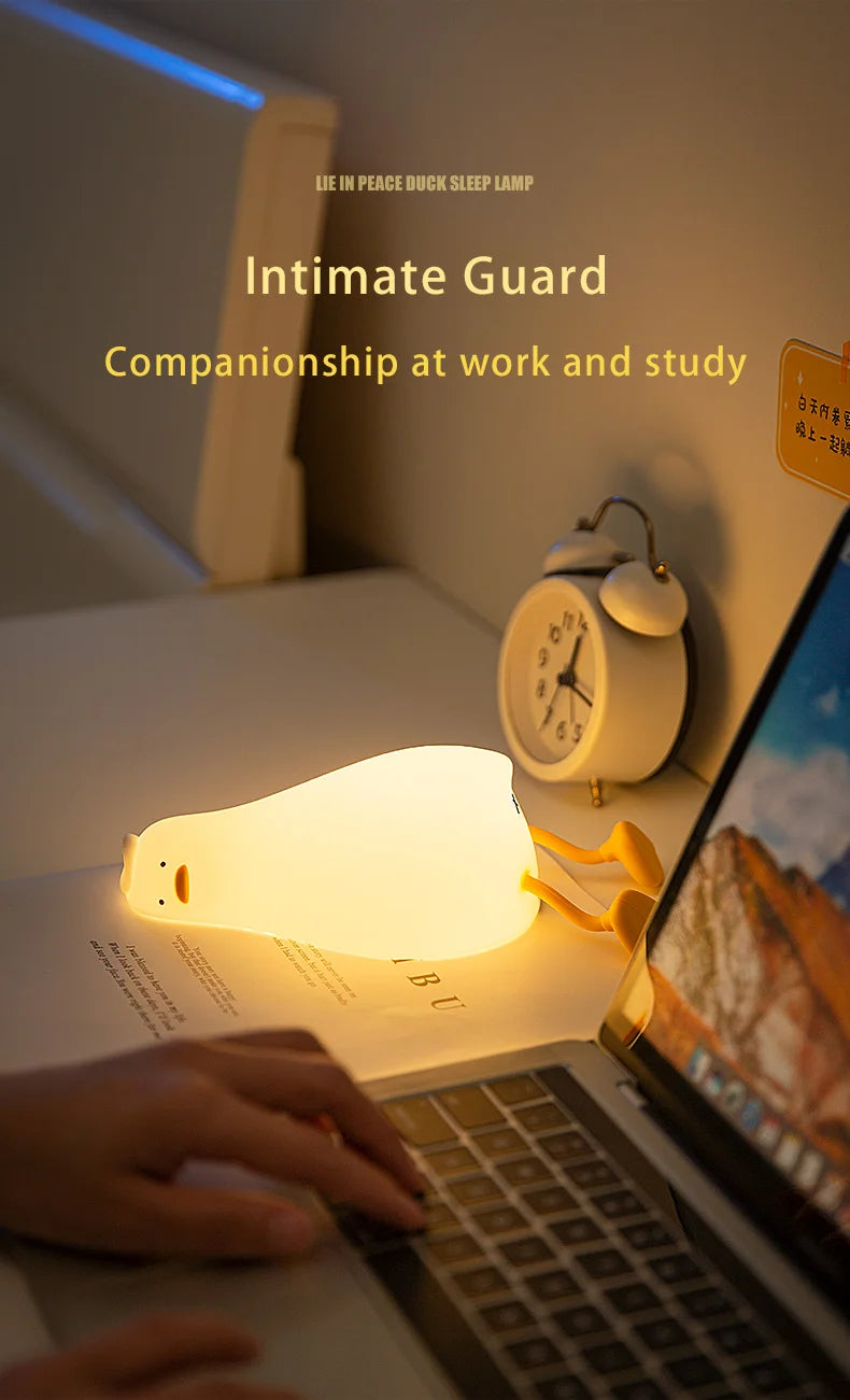 Lampe Enfant LED Canard en Silicone – Rechargeable et Douce !